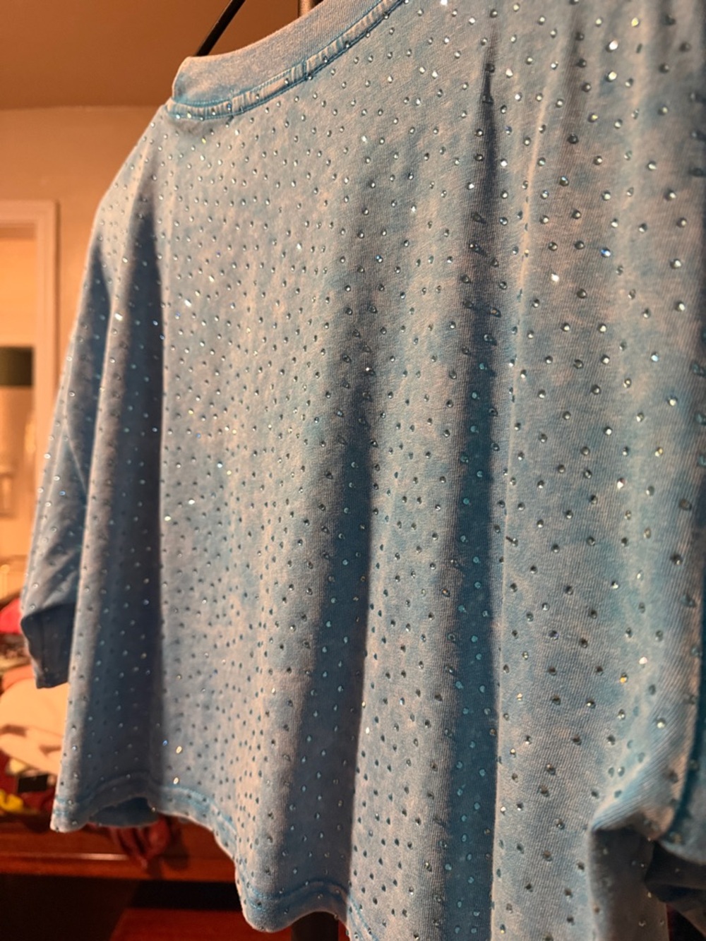 Galita Fashion Sky Blue Crystal-Stud Crop Top - Picture 5 of 5